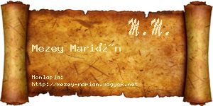 Mezey Marián névjegykártya